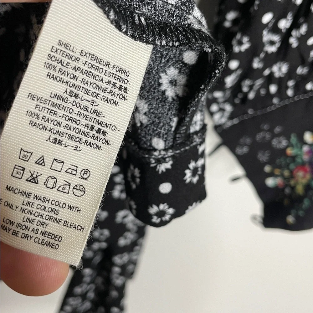 Free People | Women’s Wonderland Black Floral Long Sleeve Dress Size Small - Picture 8 of 8